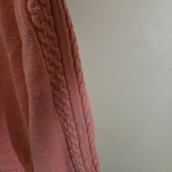 Pendleton Apricot Mock Neck CableKnit Cotton Blend Sweater Size XL - Picture 4 of 6